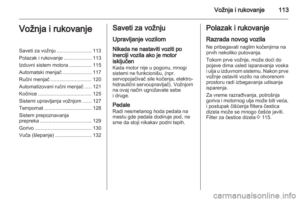 OPEL CORSA 2010.5  Uputstvo za upotrebu (in Serbian) 