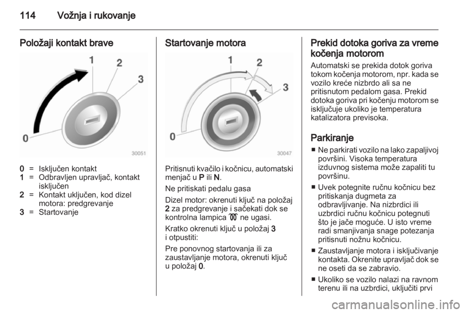OPEL CORSA 2010.5  Uputstvo za upotrebu (in Serbian) 