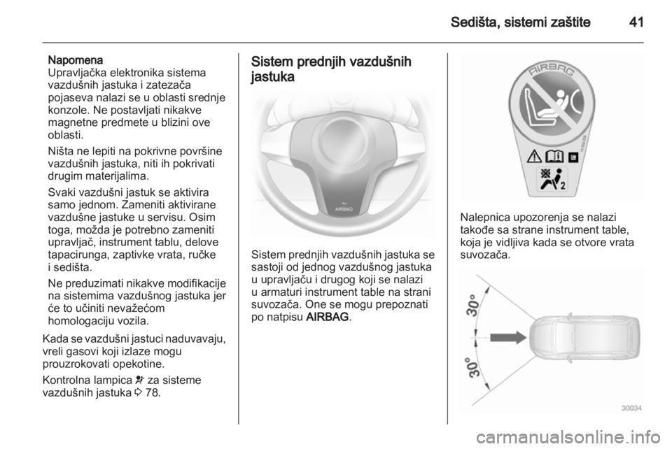 OPEL CORSA 2010.5  Uputstvo za upotrebu (in Serbian) 