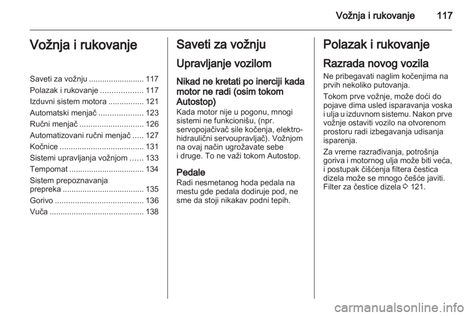 OPEL CORSA 2011  Uputstvo za upotrebu (in Serbian) 