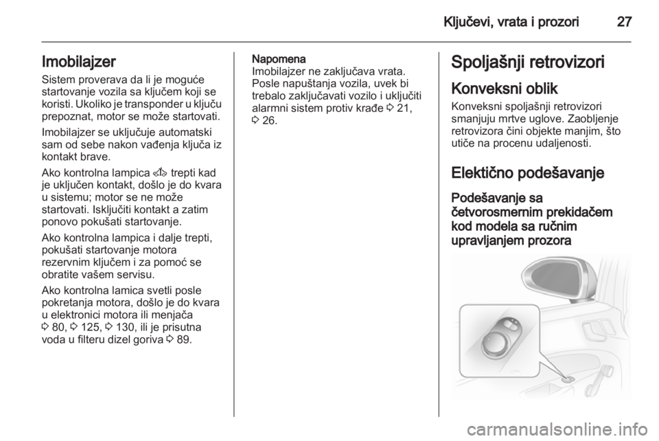 OPEL CORSA 2011  Uputstvo za upotrebu (in Serbian) 