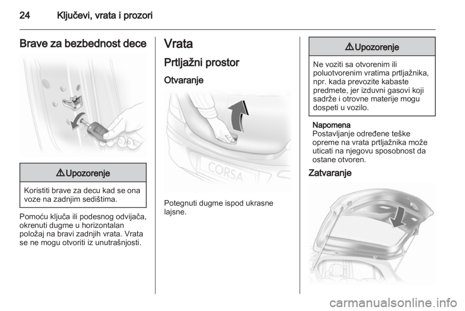 OPEL CORSA 2012  Uputstvo za upotrebu (in Serbian) 