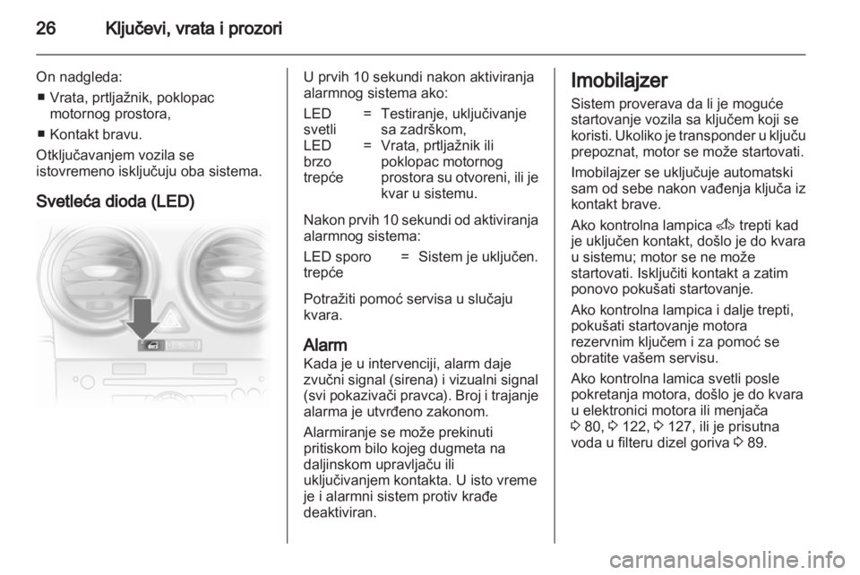 OPEL CORSA 2012  Uputstvo za upotrebu (in Serbian) 