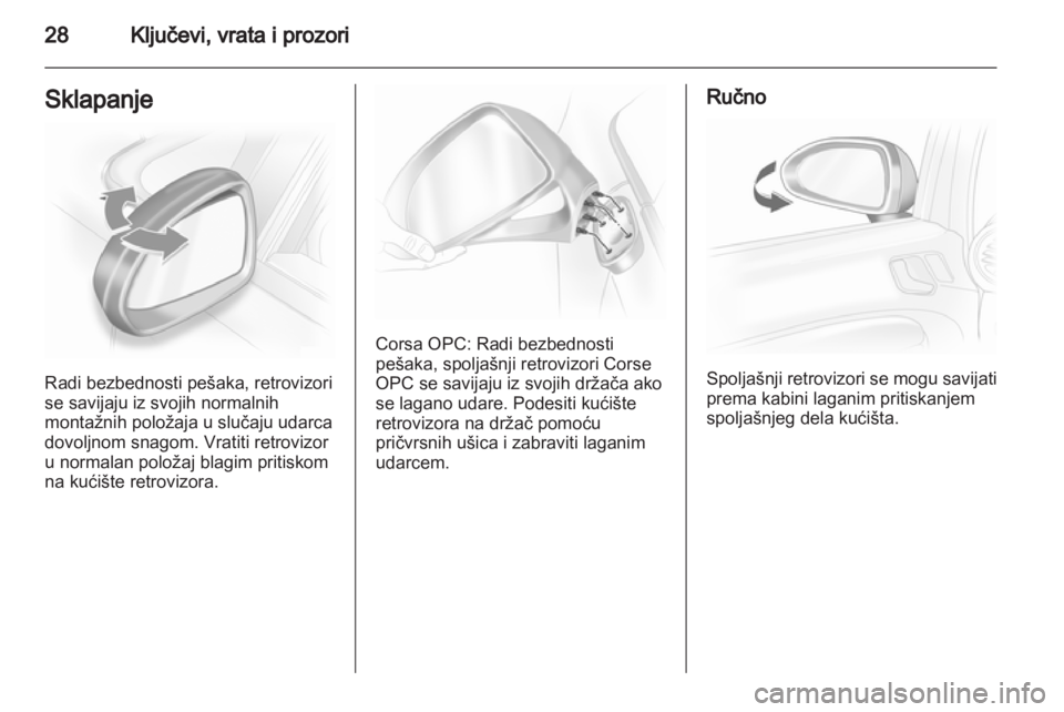 OPEL CORSA 2012  Uputstvo za upotrebu (in Serbian) 