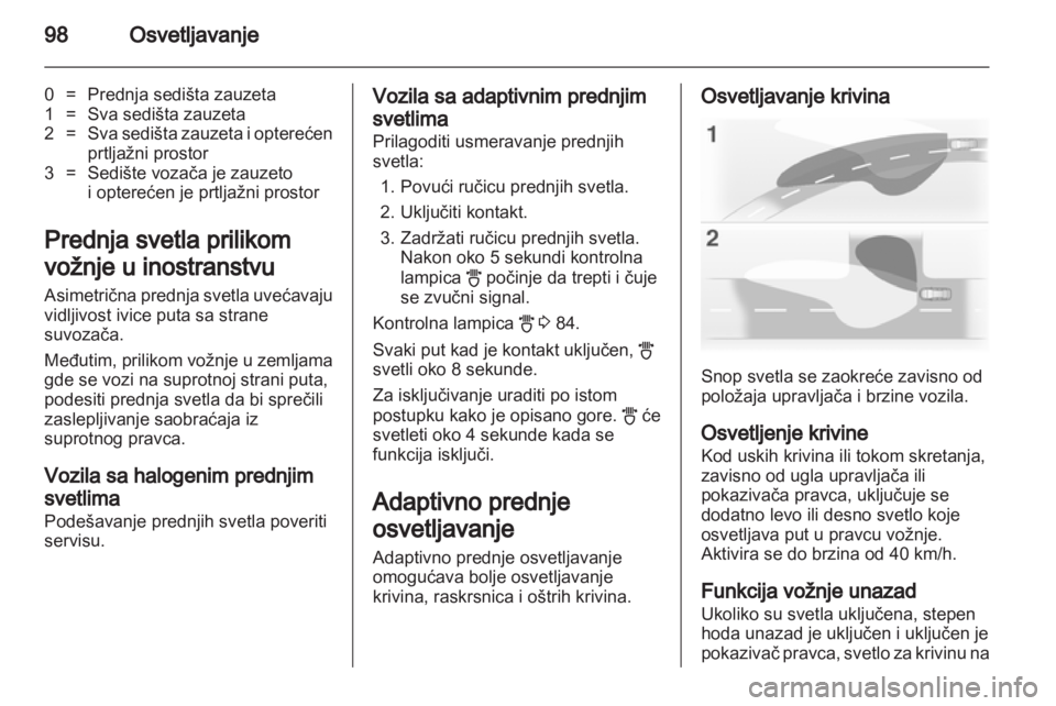 OPEL CORSA 2012  Uputstvo za upotrebu (in Serbian) 