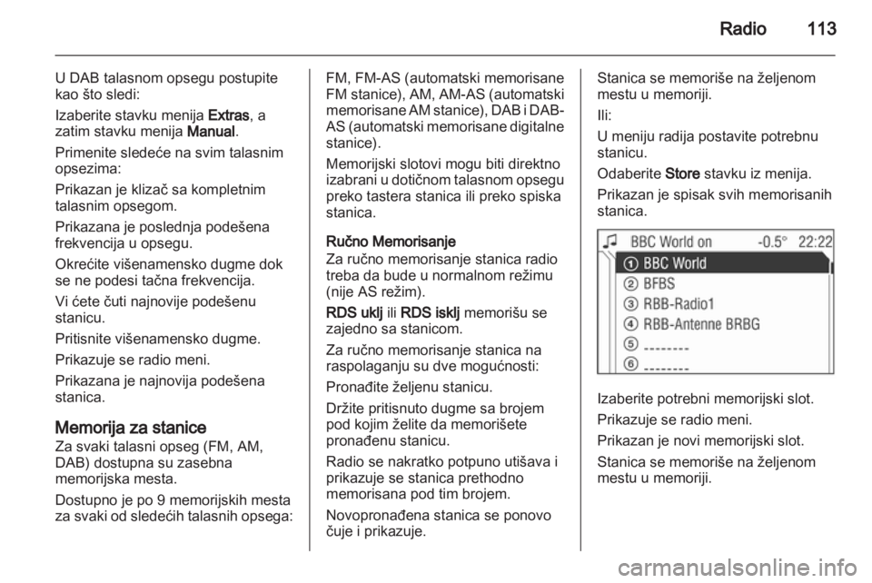 OPEL CORSA 2013  Uputstvo za rukovanje Infotainment sistemom (in Serbian) 