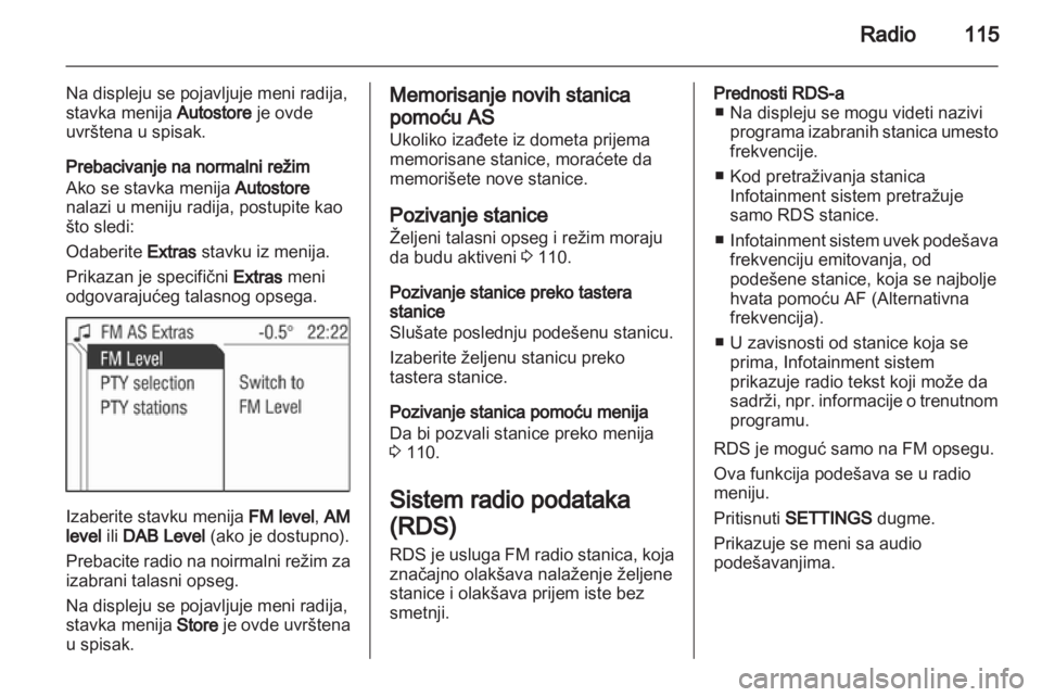 OPEL CORSA 2013  Uputstvo za rukovanje Infotainment sistemom (in Serbian) 