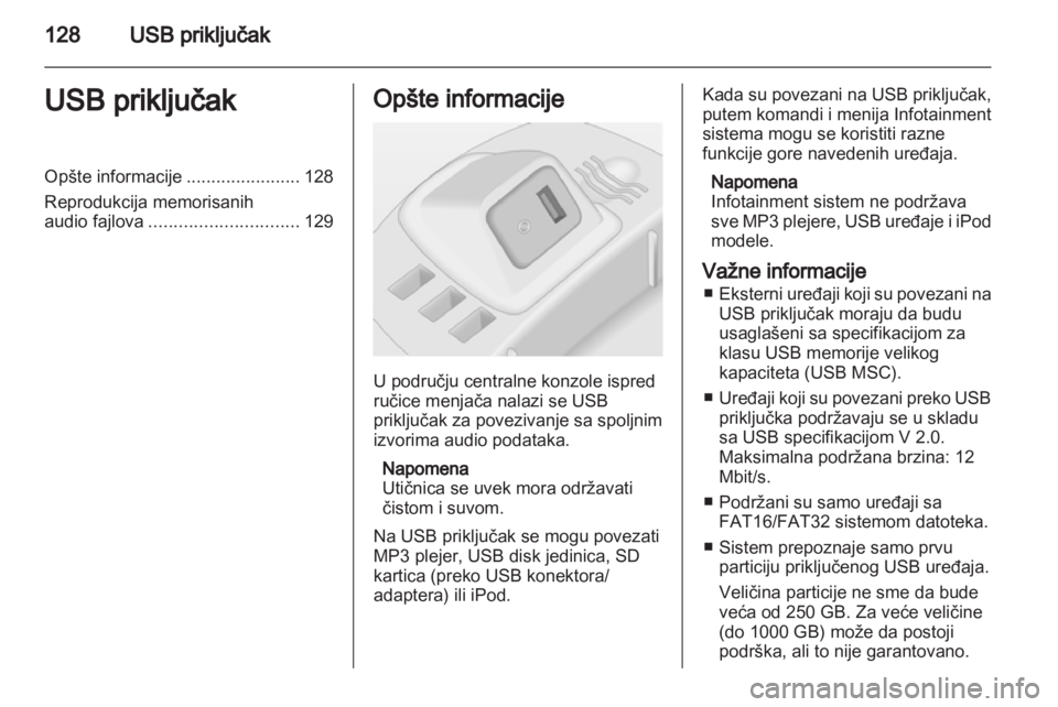OPEL CORSA 2013  Uputstvo za rukovanje Infotainment sistemom (in Serbian) 
