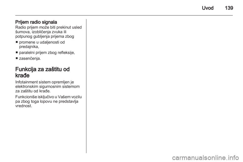 OPEL CORSA 2013  Uputstvo za rukovanje Infotainment sistemom (in Serbian) 