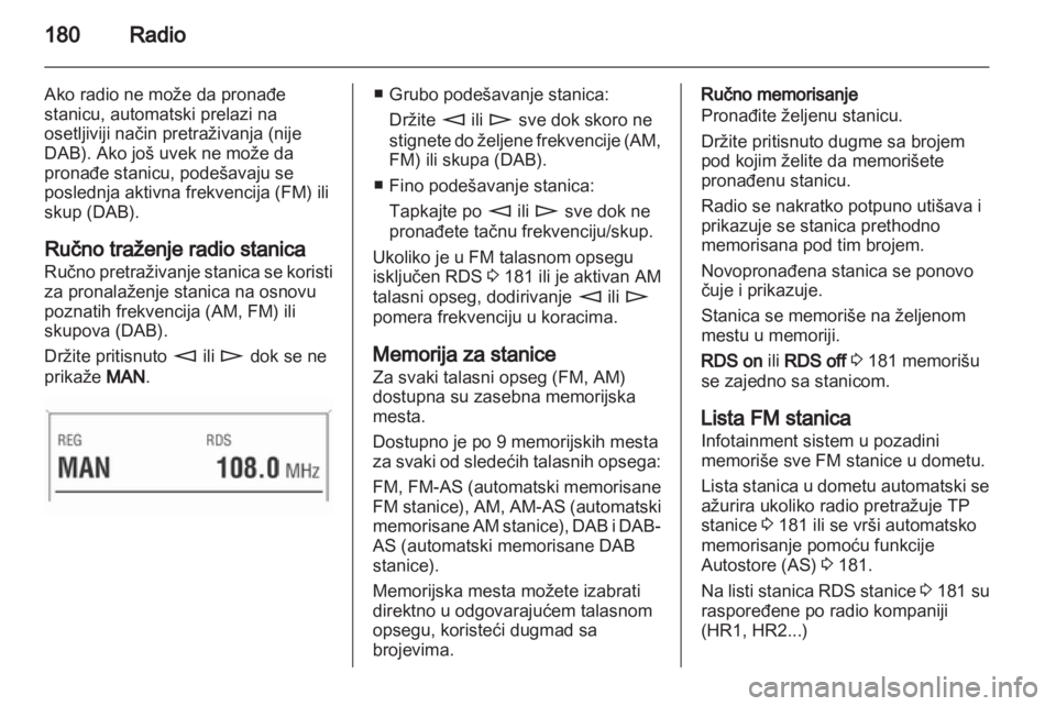 OPEL CORSA 2013  Uputstvo za rukovanje Infotainment sistemom (in Serbian) 
