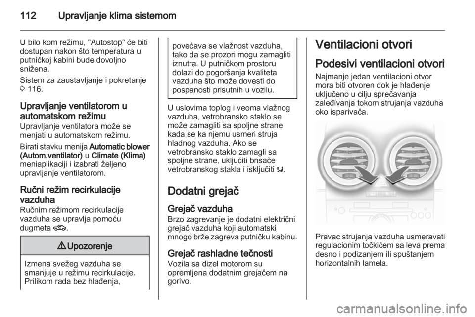 OPEL CORSA 2013  Uputstvo za upotrebu (in Serbian) 