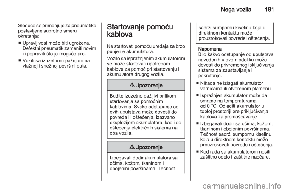 OPEL CORSA 2013  Uputstvo za upotrebu (in Serbian) 