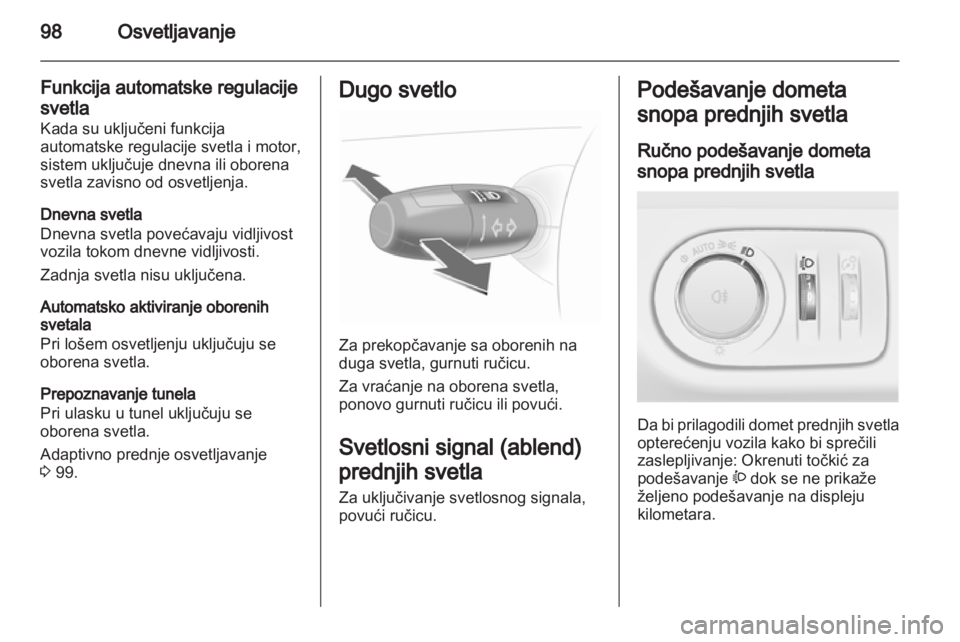 OPEL CORSA 2013  Uputstvo za upotrebu (in Serbian) 