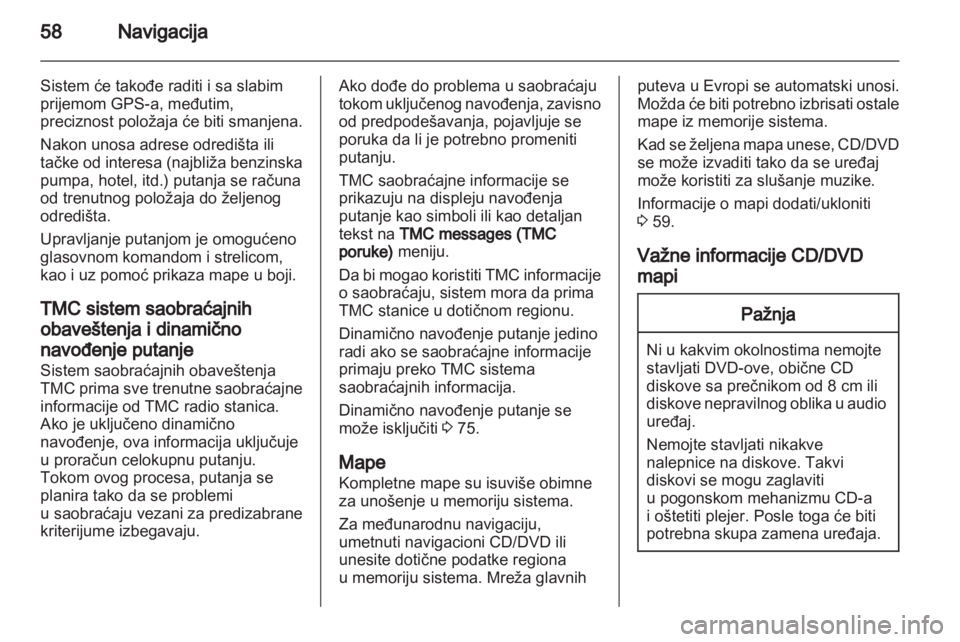 OPEL INSIGNIA 2011  Uputstvo za rukovanje Infotainment sistemom (in Serbian) 