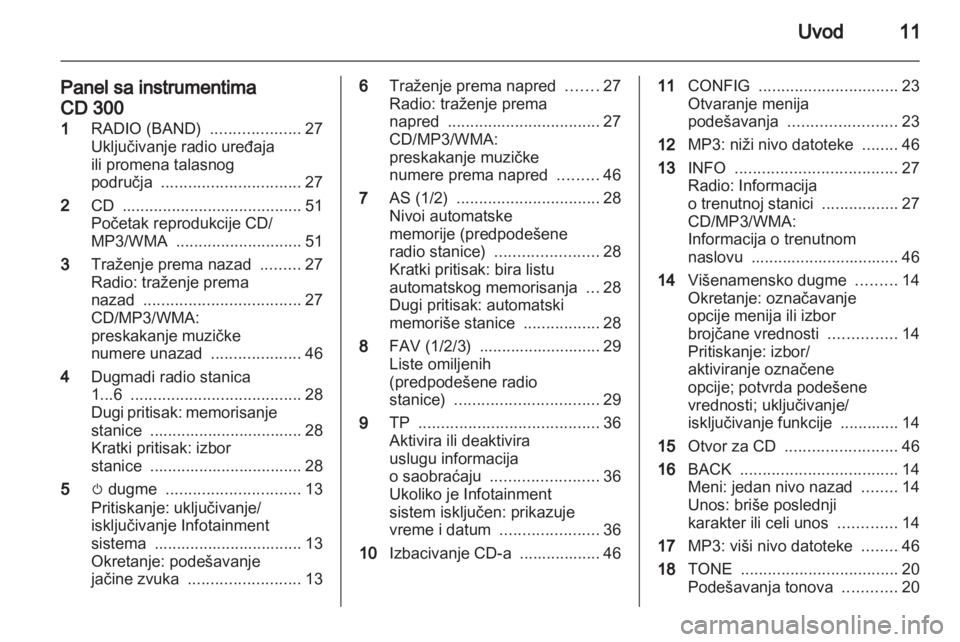 OPEL MERIVA 2011.5  Uputstvo za rukovanje Infotainment sistemom (in Serbian) 