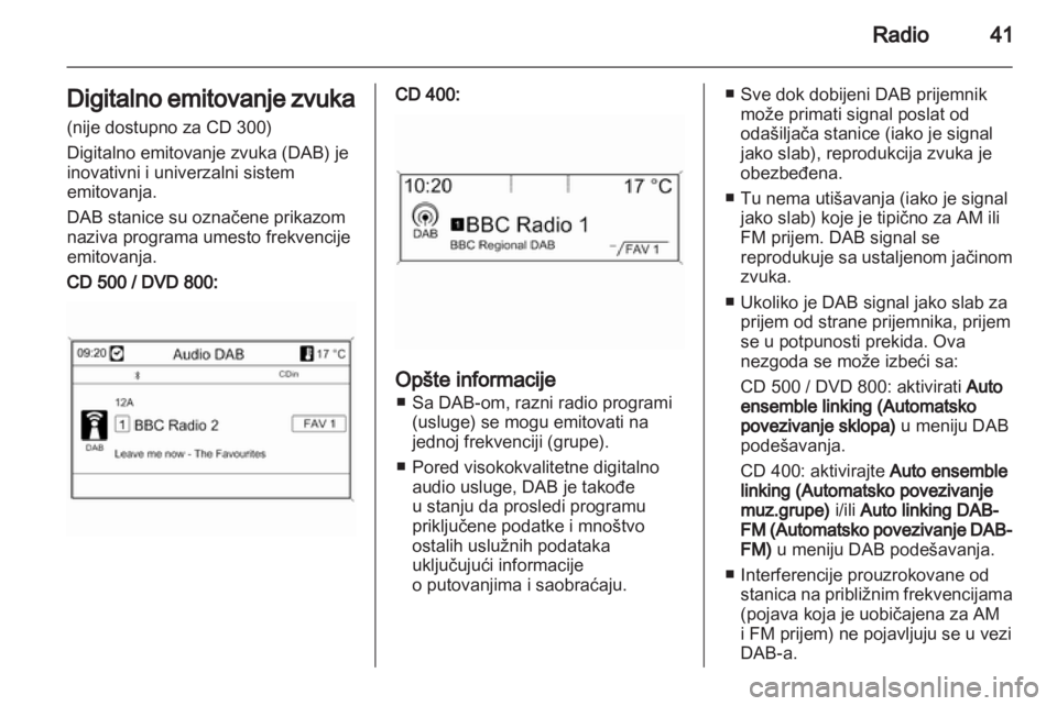 OPEL MERIVA 2011.5  Uputstvo za rukovanje Infotainment sistemom (in Serbian) 