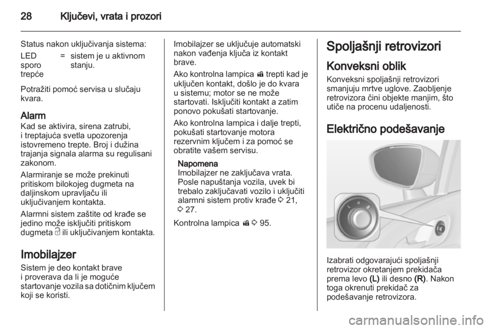 OPEL MERIVA 2011.5  Uputstvo za upotrebu (in Serbian) 
