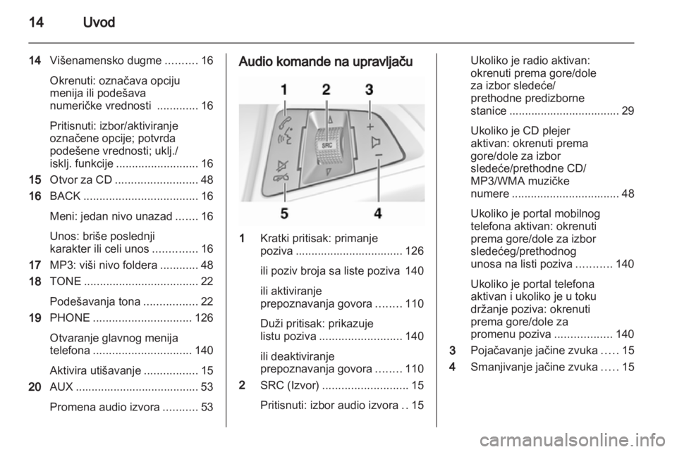OPEL MERIVA 2012  Uputstvo za rukovanje Infotainment sistemom (in Serbian) 