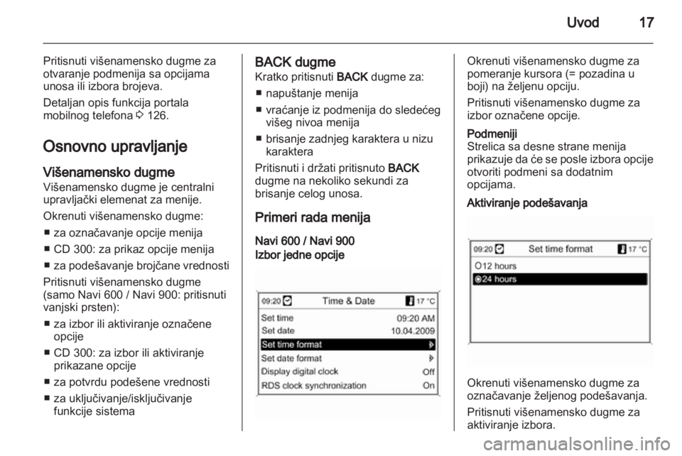 OPEL MERIVA 2013.5  Uputstvo za rukovanje Infotainment sistemom (in Serbian) 