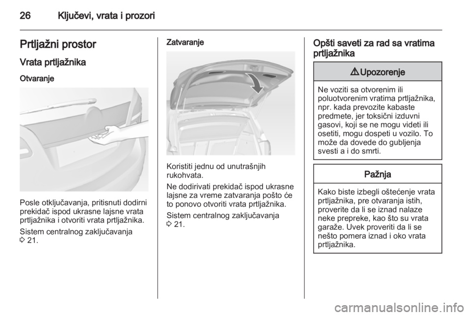 OPEL MERIVA 2013.5  Uputstvo za upotrebu (in Serbian) 