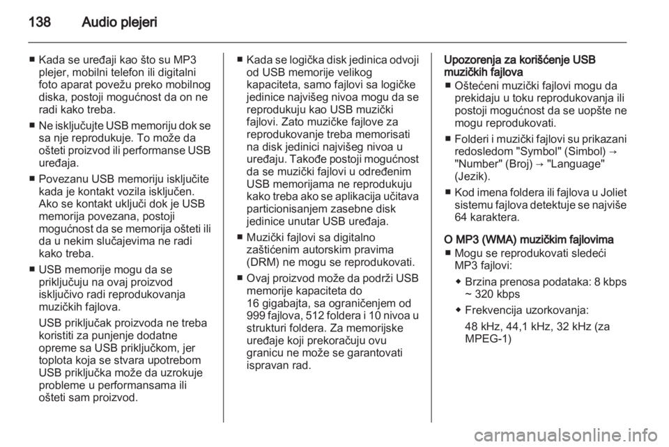 OPEL MOKKA 2013  Uputstvo za rukovanje Infotainment sistemom (in Serbian) 