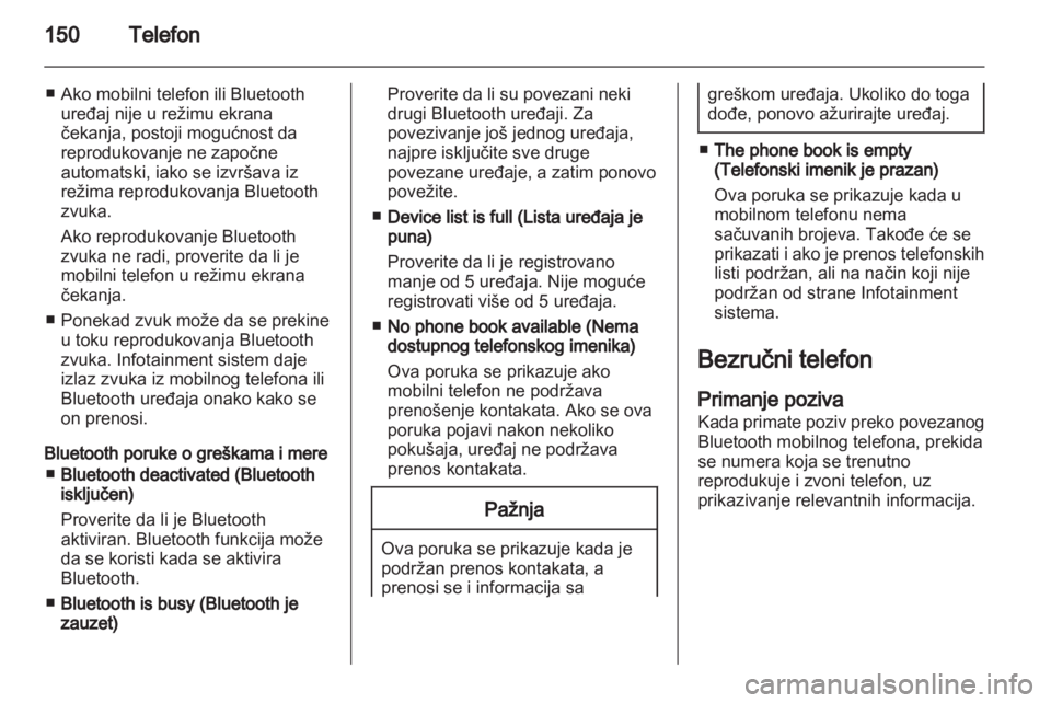 OPEL MOKKA 2013  Uputstvo za rukovanje Infotainment sistemom (in Serbian) 