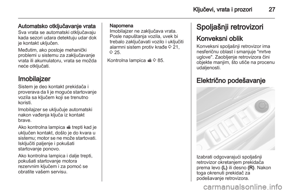 OPEL MOKKA 2013  Uputstvo za upotrebu (in Serbian) 