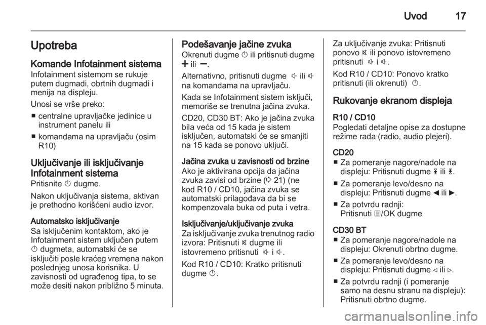 OPEL VIVARO 2012  Uputstvo za rukovanje Infotainment sistemom (in Serbian) 