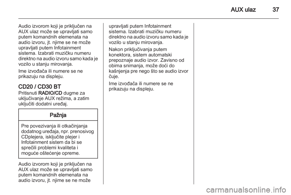 OPEL VIVARO 2012  Uputstvo za rukovanje Infotainment sistemom (in Serbian) 