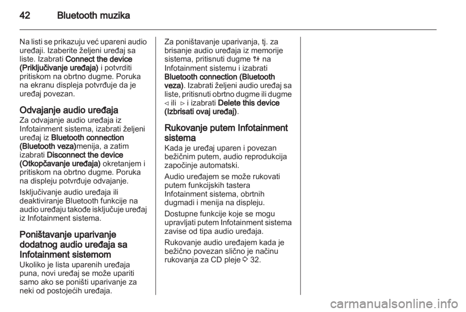 OPEL VIVARO 2012  Uputstvo za rukovanje Infotainment sistemom (in Serbian) 