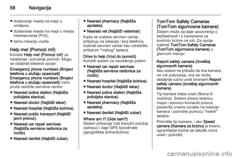 OPEL VIVARO 2012  Uputstvo za rukovanje Infotainment sistemom (in Serbian) 