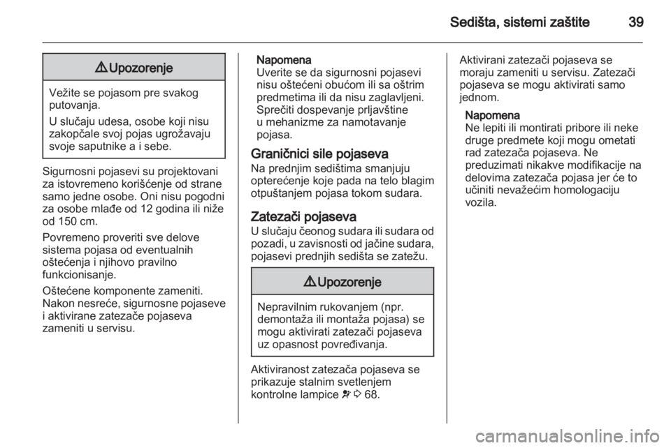 OPEL VIVARO 2011  Uputstvo za upotrebu (in Serbian) 