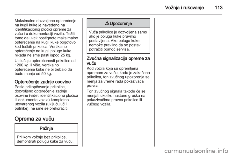 OPEL VIVARO 2013.5  Uputstvo za upotrebu (in Serbian) 