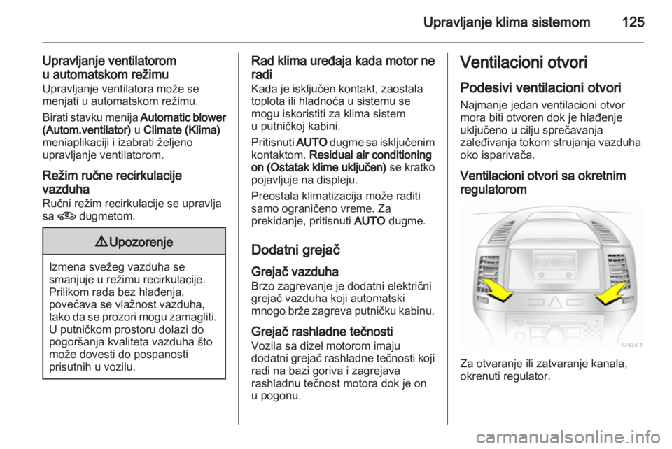 OPEL ZAFIRA 2010.5  Uputstvo za upotrebu (in Serbian) 