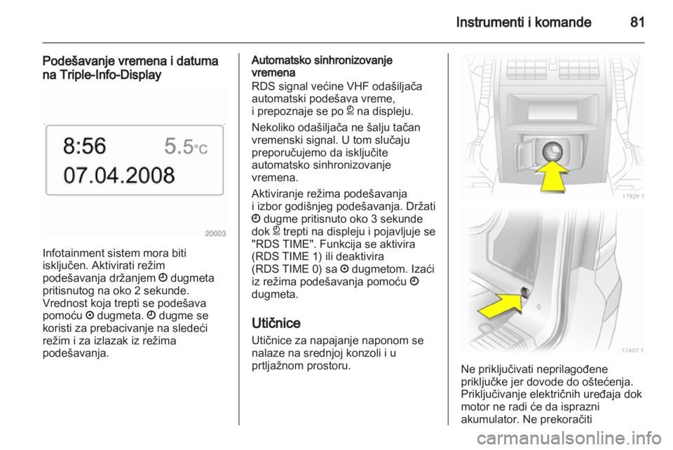 OPEL ZAFIRA 2010.5  Uputstvo za upotrebu (in Serbian) 
