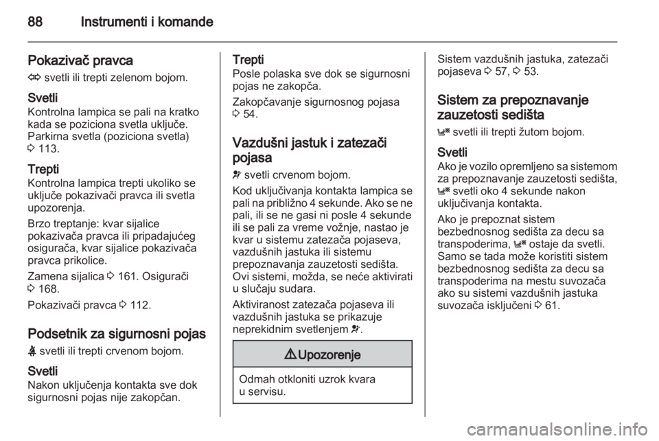 OPEL ZAFIRA 2010.5  Uputstvo za upotrebu (in Serbian) 