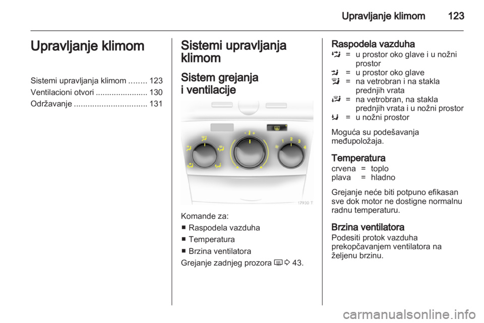 OPEL ZAFIRA 2011  Uputstvo za upotrebu (in Serbian) 