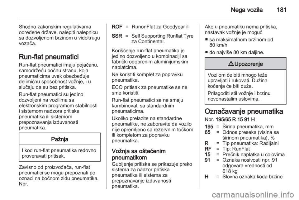 OPEL ZAFIRA 2011  Uputstvo za upotrebu (in Serbian) 