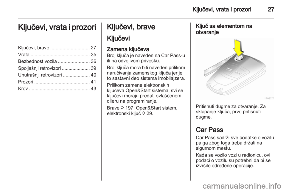 OPEL ZAFIRA 2011  Uputstvo za upotrebu (in Serbian) 