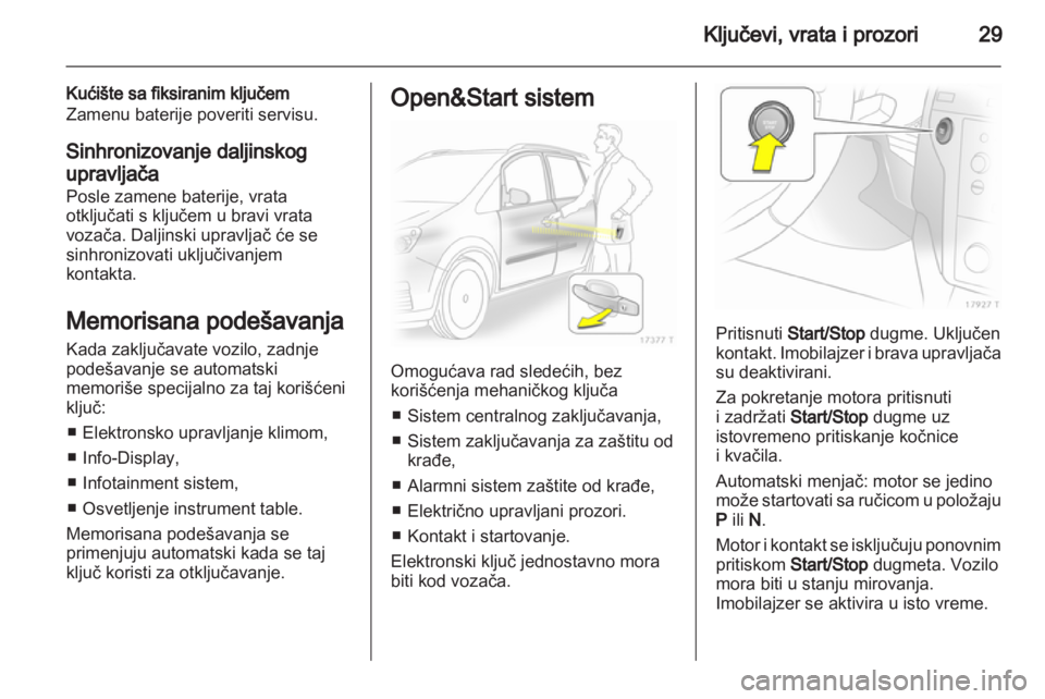 OPEL ZAFIRA 2011.5  Uputstvo za upotrebu (in Serbian) 