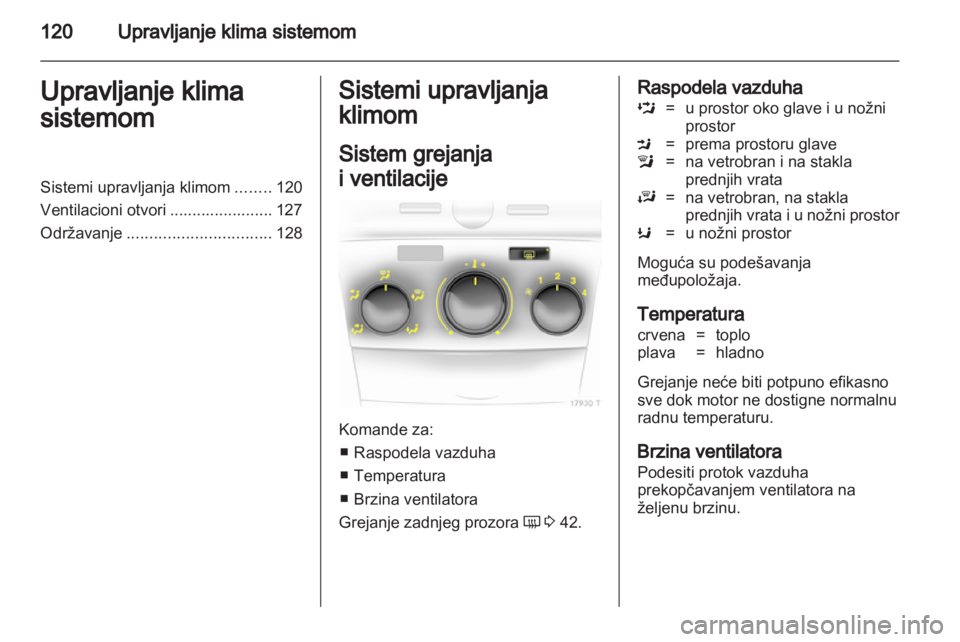 OPEL ZAFIRA 2012  Uputstvo za upotrebu (in Serbian) 