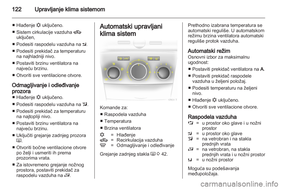 OPEL ZAFIRA 2012  Uputstvo za upotrebu (in Serbian) 