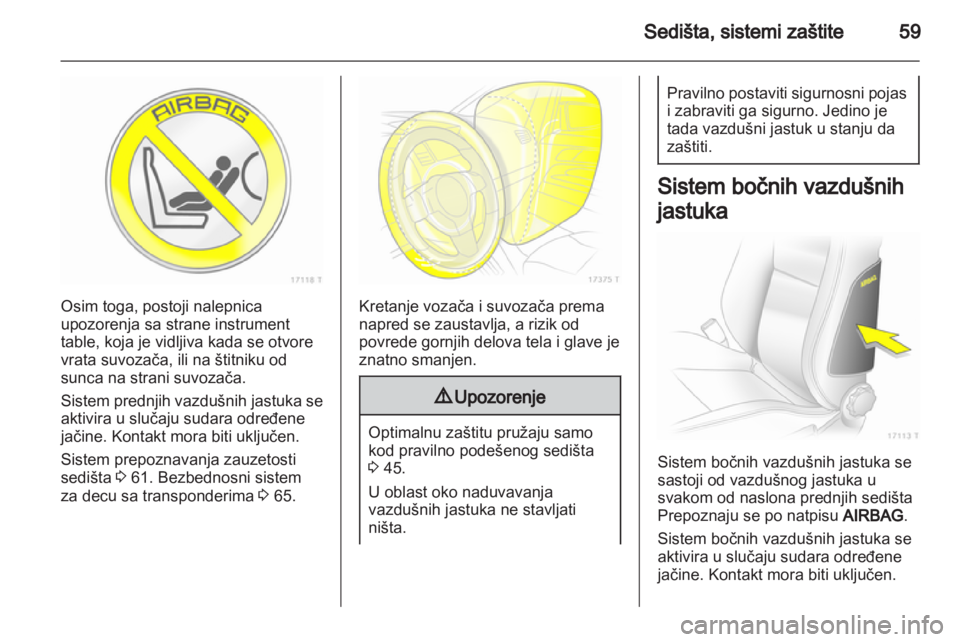 OPEL ZAFIRA 2013  Uputstvo za upotrebu (in Serbian) 