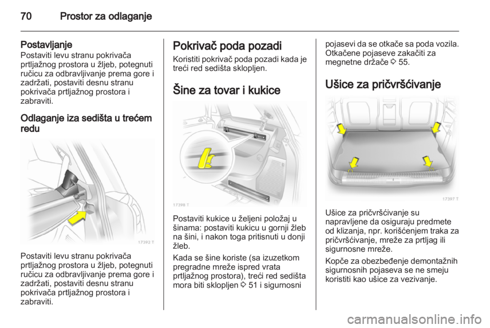 OPEL ZAFIRA 2013  Uputstvo za upotrebu (in Serbian) 