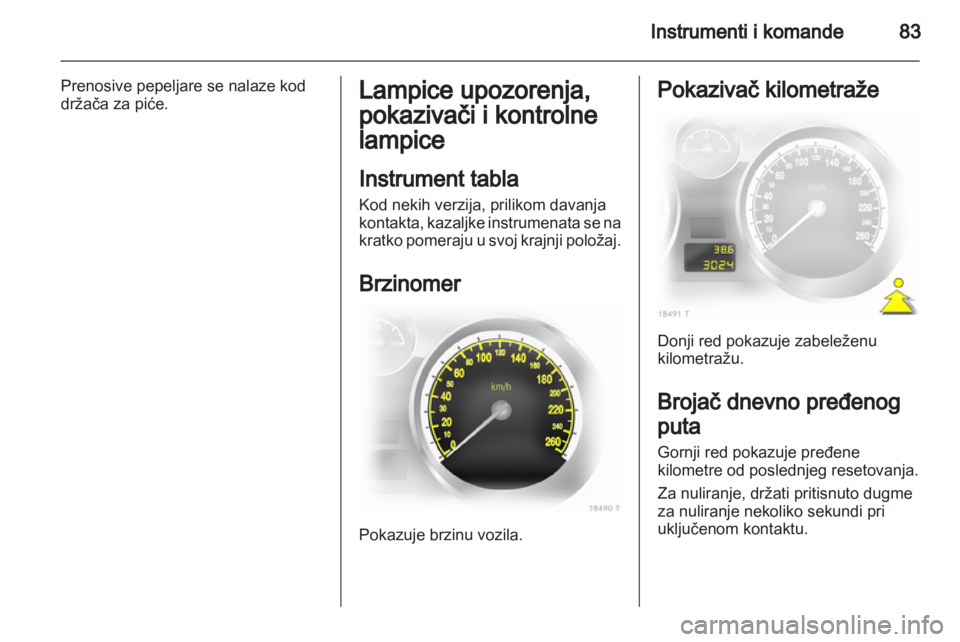 OPEL ZAFIRA 2013  Uputstvo za upotrebu (in Serbian) 