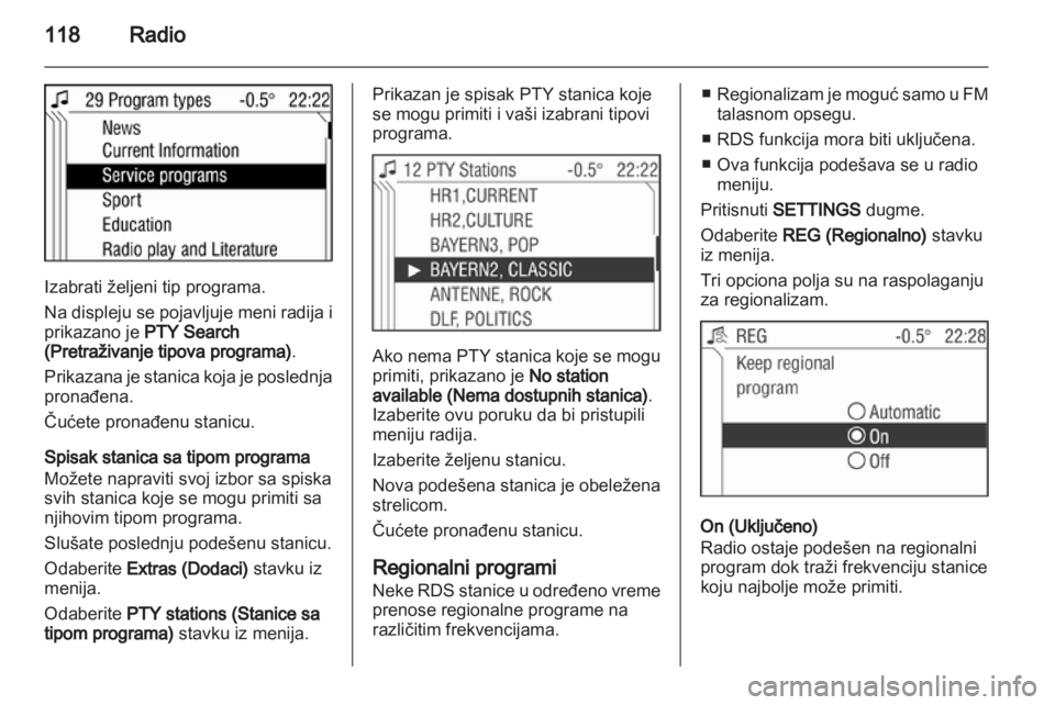 OPEL ZAFIRA B 2014  Uputstvo za rukovanje Infotainment sistemom (in Serbian) 