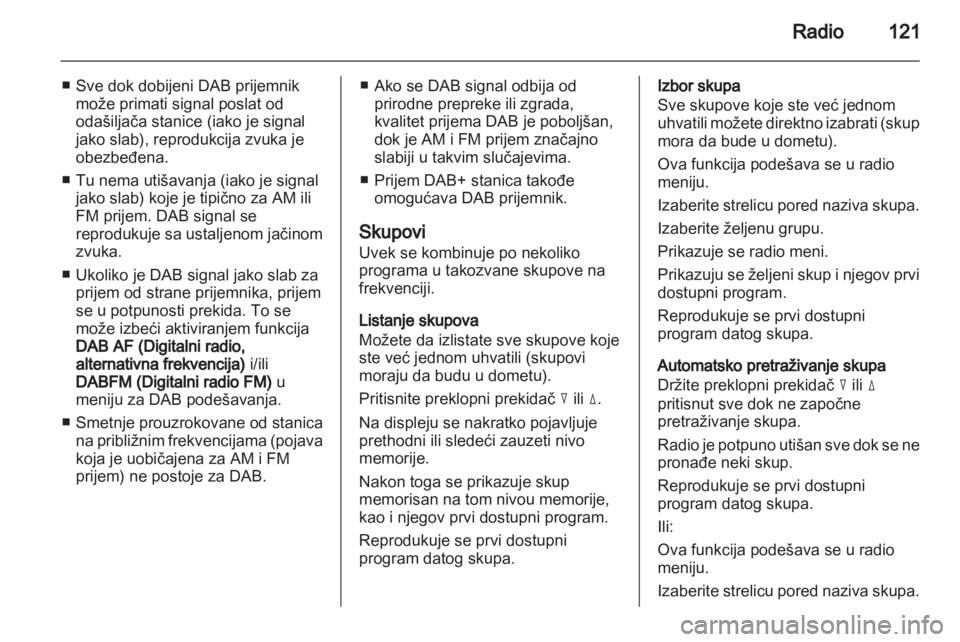 OPEL ZAFIRA B 2014  Uputstvo za rukovanje Infotainment sistemom (in Serbian) 