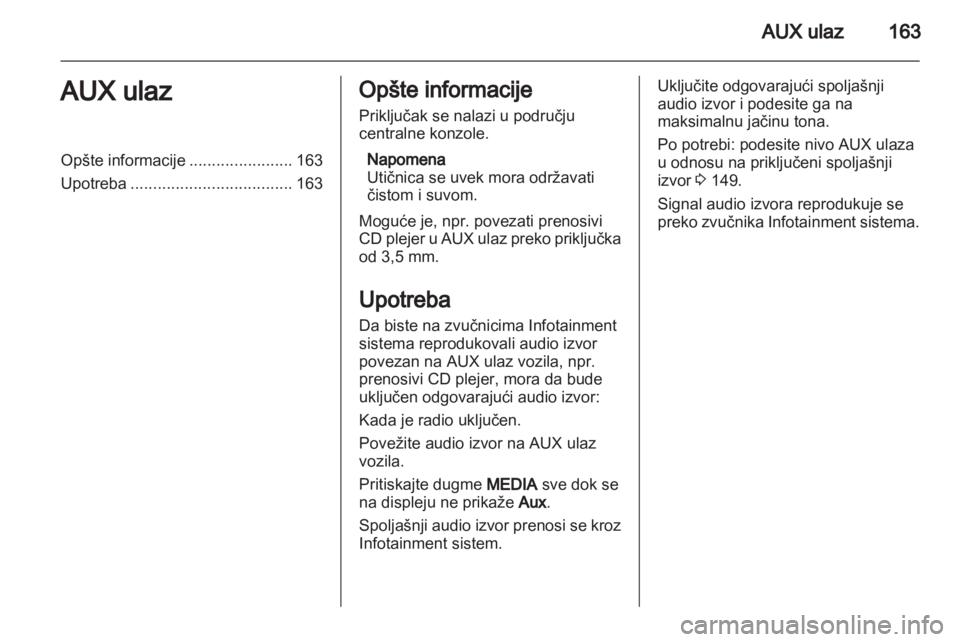 OPEL ZAFIRA B 2014  Uputstvo za rukovanje Infotainment sistemom (in Serbian) 