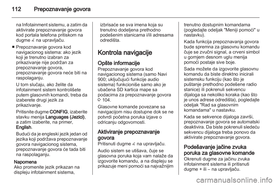 OPEL ZAFIRA C 2013.5  Uputstvo za rukovanje Infotainment sistemom (in Serbian) 