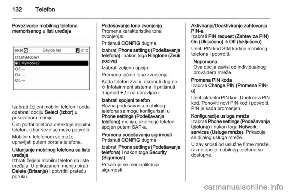 OPEL ZAFIRA C 2013.5  Uputstvo za rukovanje Infotainment sistemom (in Serbian) 